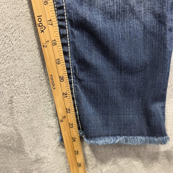 BKE Denim Stella Jeans Womens 26 Blue Straight Leg Raw Hem Stretch Style BPL1404 - Picture 9 of 12